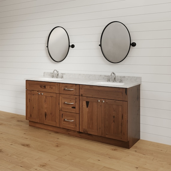 Farmhouse 60 in Double Sink Bathroom Vanity in Grey