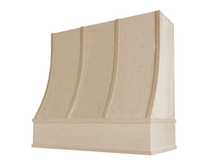 Unfinished Range Hood, Slopped Wood Vent Hood, Kitchen Hood With