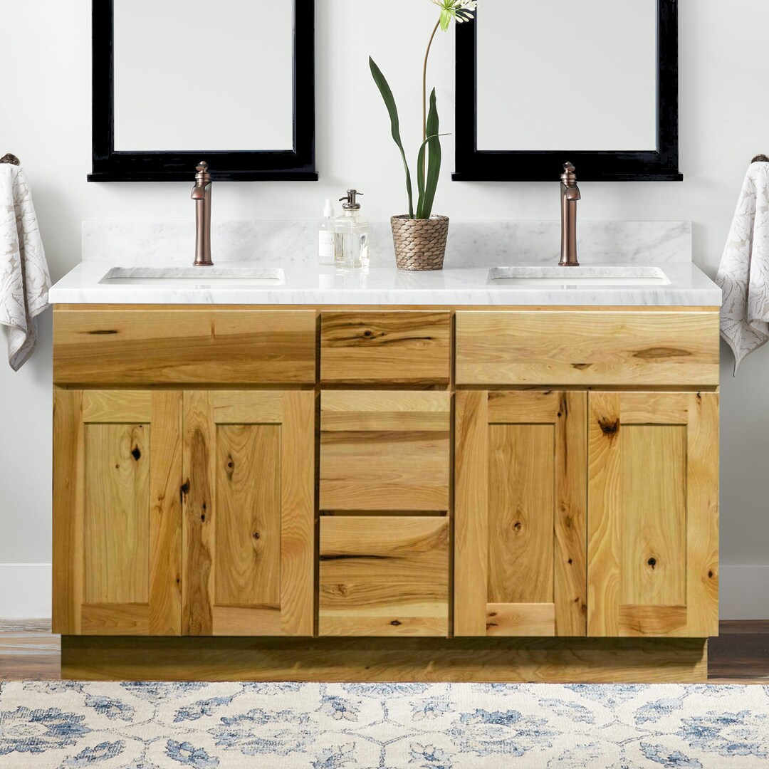 60 Hickory Bathroom Vanity Rustic Country 60 Inch Double Sink