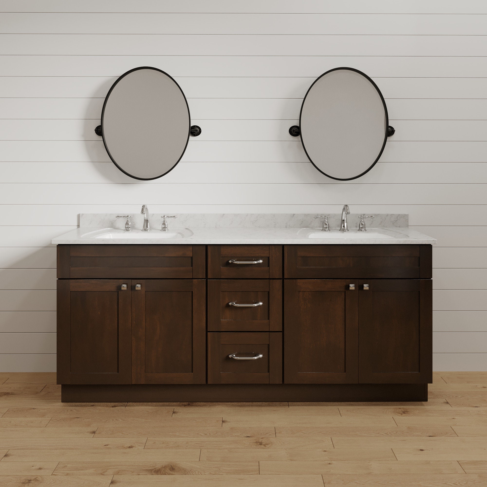 Bathroom Vanity 60 Inch Double Sink Vanity Espresso Shaker