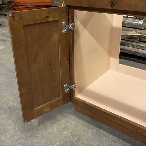 Rustic Brown Bathroom Vanity 30 Inch Bathroom Cabinet Single