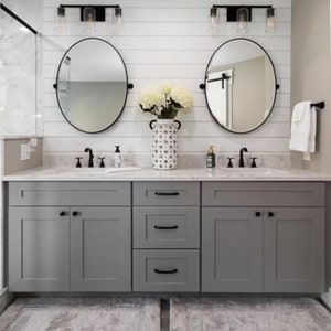 72" Grey Shaker Bathroom Vanity for Double Sinks - Solid Wood 72 Inch Sink Base Cabinet Vanities with Drawer Base Combo