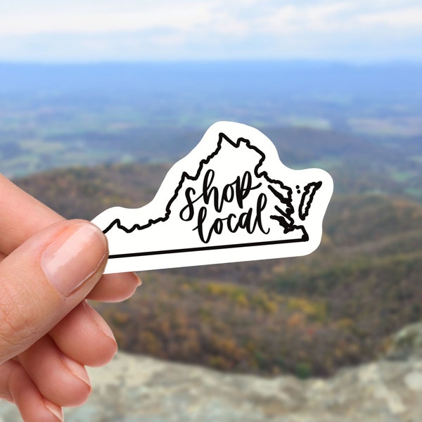 Shop Local Stickers, Virginia Sticker, Virginia State Sticker, Virginia Decal, Local Love, Shop Small Sticker, Shop Locally, Virginia Gifts