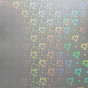 Heart Holographic Self Adhesive Sheet 10 Sheets