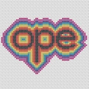 OPE! *Pattern Only* Cross Stitch Pattern Retro Rainbow Midwestern Midwest Slang
