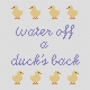 Water Off A Duck&#39;s Back * PATTERN ONLY* Cross Stitch Drag Queen Drag Race