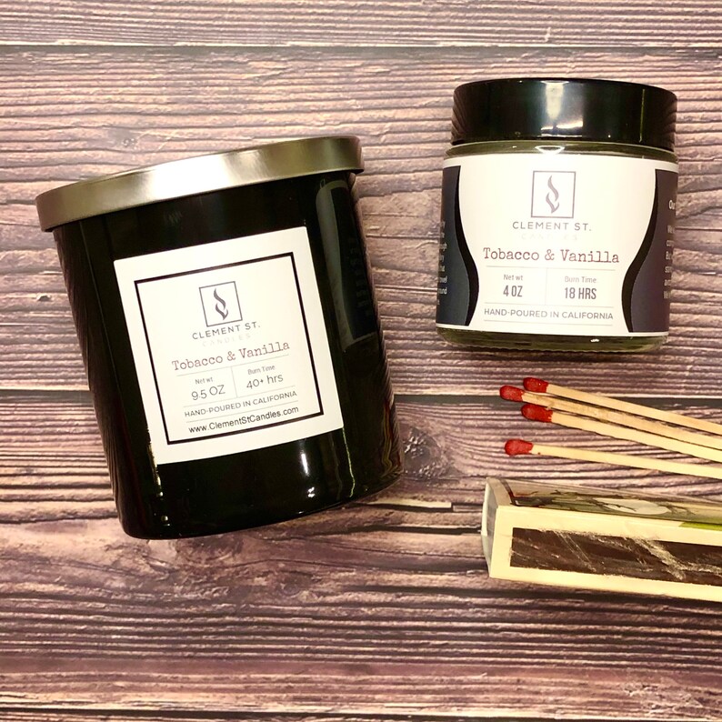Tobacco & Vanilla Soy Candle Lux and Masculinely Scented Etsy Italia