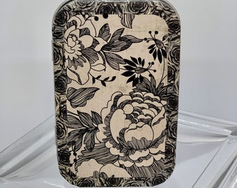 Affirmation Box with 21 Affirmation Cards, Roses - Black on beige