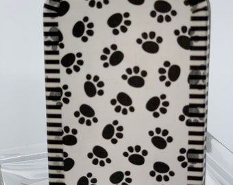 Affirmation Box with 21 Affirmation Cards, Dog Paws, Black