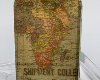 Affirmation Box with 21 Affirmation Cards, Old World Map