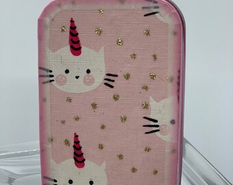 Affirmation Box with 21 Affirmation Cards, Unicorn Cat