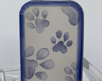 Affirmation Box with 21 Affirmation Cards, Big Dog Paws Blue