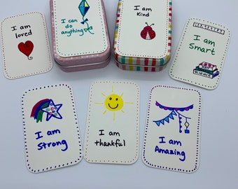 Affirmation Box with 7 Affirmation Cards, Custom for Kids