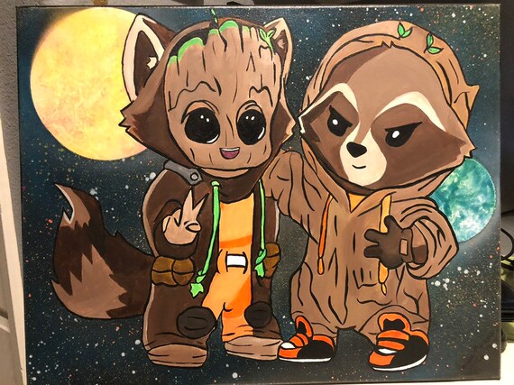 Baby Groot And Rocket Etsy