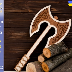 Laser cut file Dwarf Battle Axe | Svg Pdf Ai Cdr