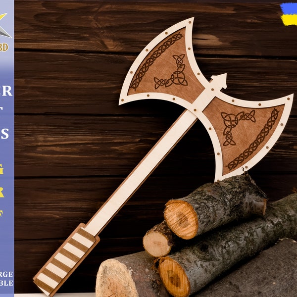 Laser cut file Viking Battle Axe | Svg Pdf Ai Cdr