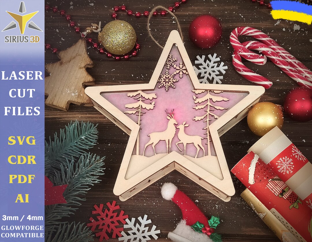 Christmas Star Led Light Christmas Love SVG File. Christmas Night Light