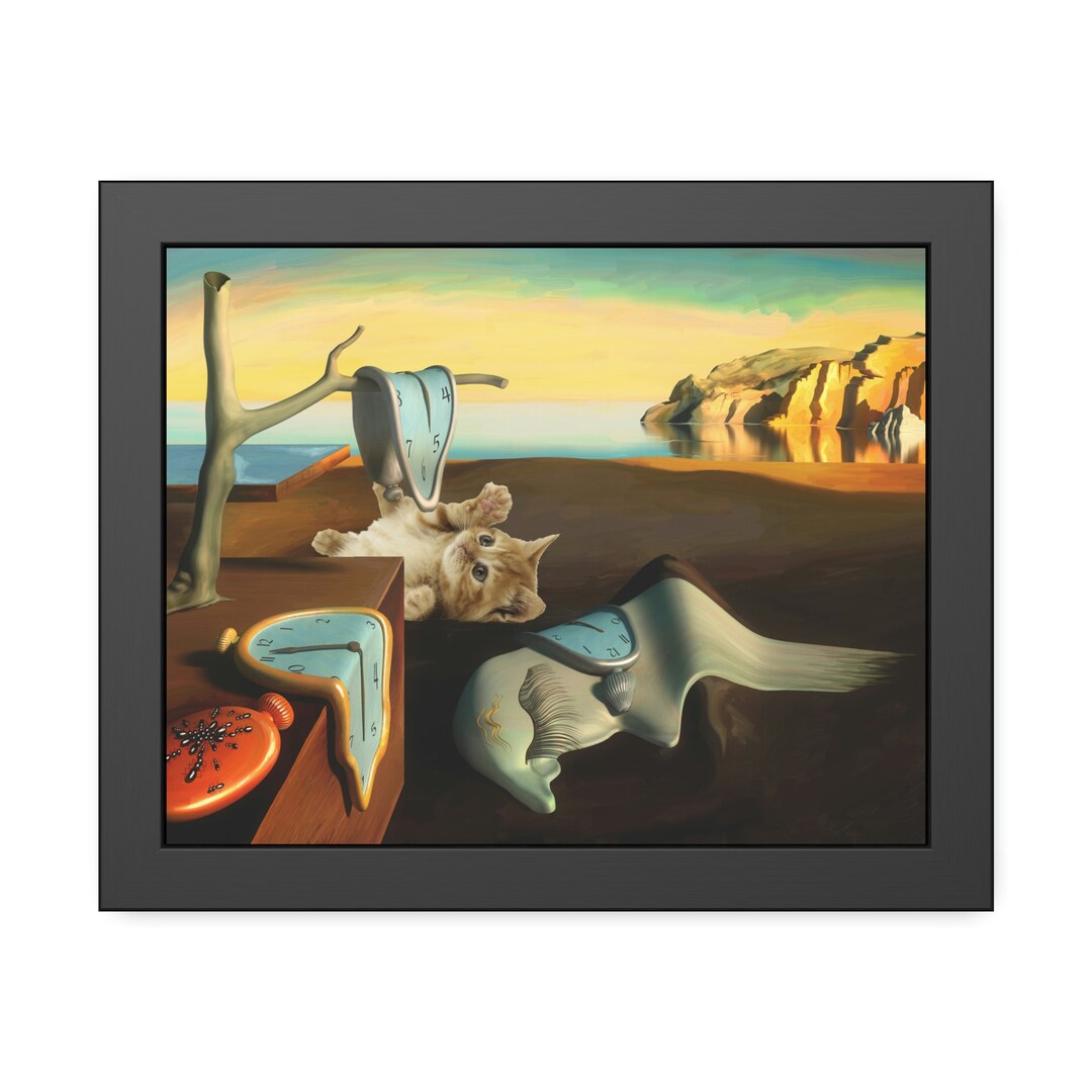 Kitten Plays With Salvadore Dali's Limp Pocket Watch Poster Etsy