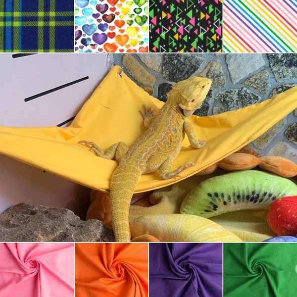 Colorful, Tie Dye, Rainbow, Plaid Reinforced Reptile/Rodent Hammock-20 & 40 Gallon