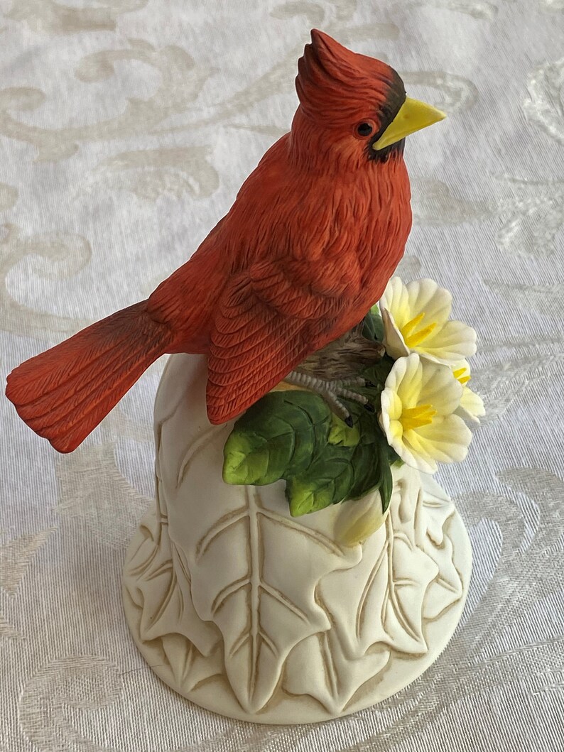 Red Cardinal Bird Collectible Bell Porcelain Ceramic Figurine Etsy