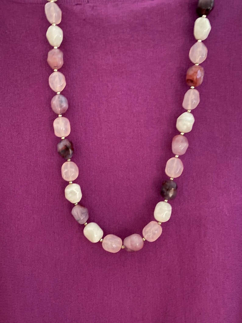 Vintage Polished Bead Necklace Vintage Large/small Bead Jewelry