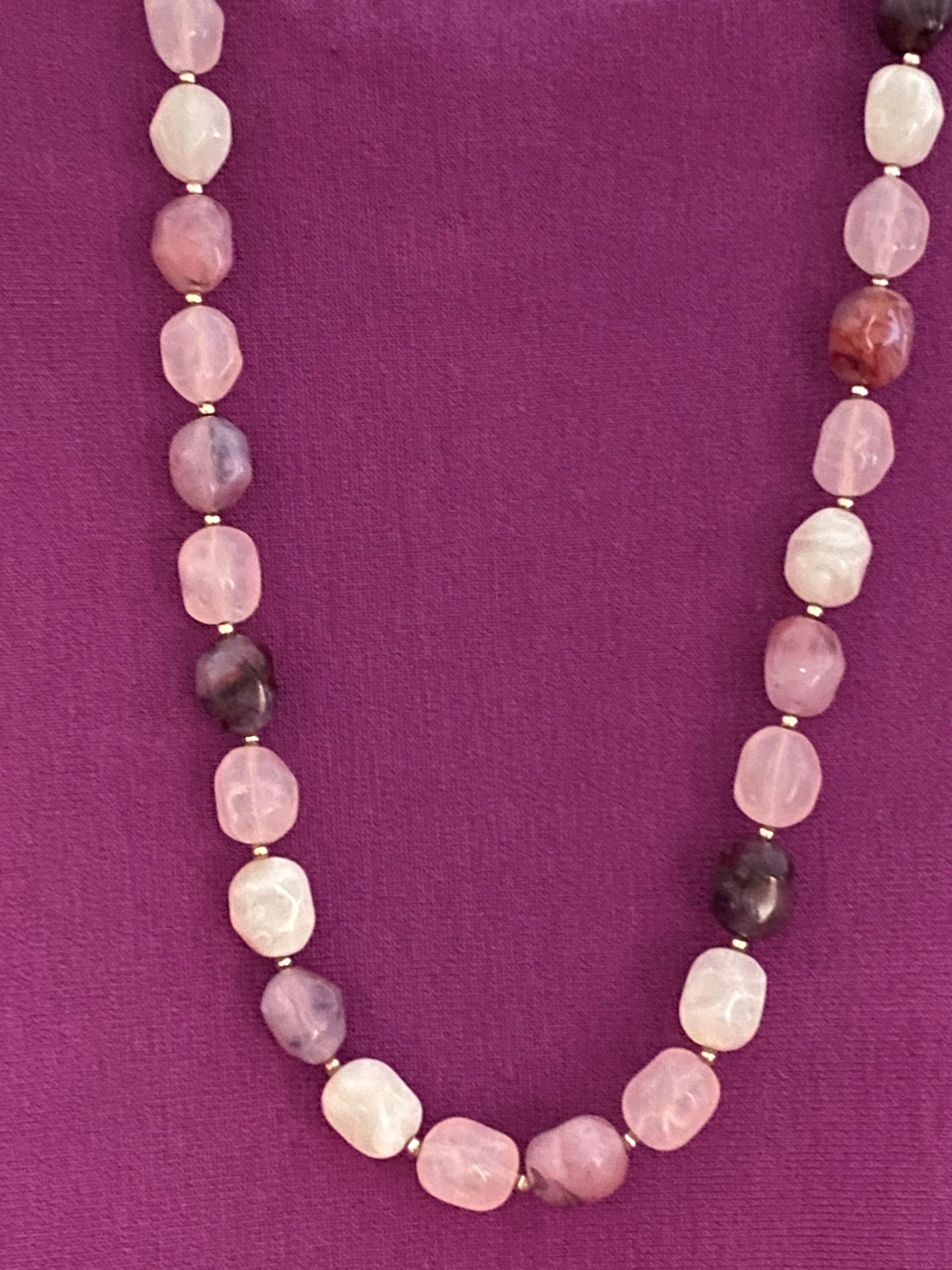 Vintage Polished Bead Necklace Vintage Large/small Bead Jewelry