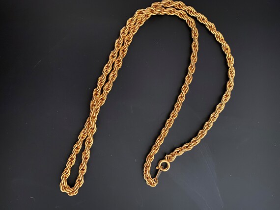 Gold Chain, 18 Inch Gold Braid Chain, Rope Chain … - image 3
