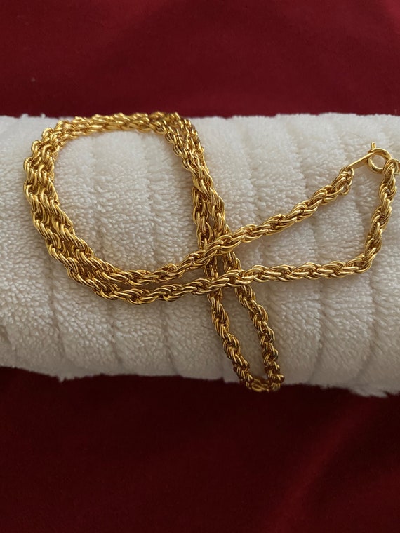 Gold Chain, 18 Inch Gold Braid Chain, Rope Chain … - image 2