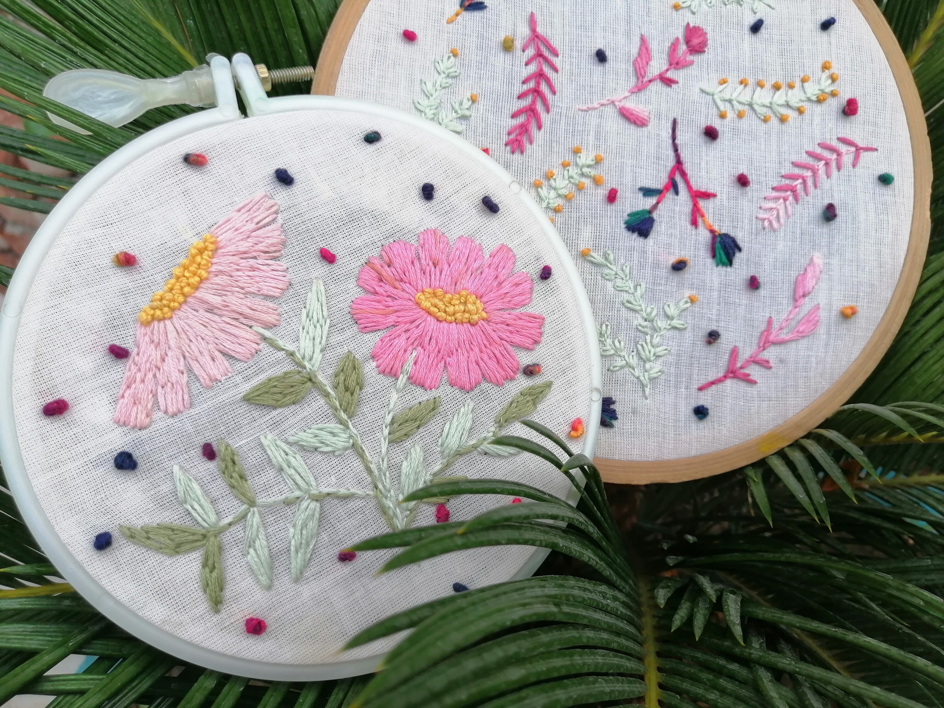 Ensemble de 2 - Fleurs, Fête Des Mères, Panier Broderie Cadeau Ensemble 5, 5 et 7