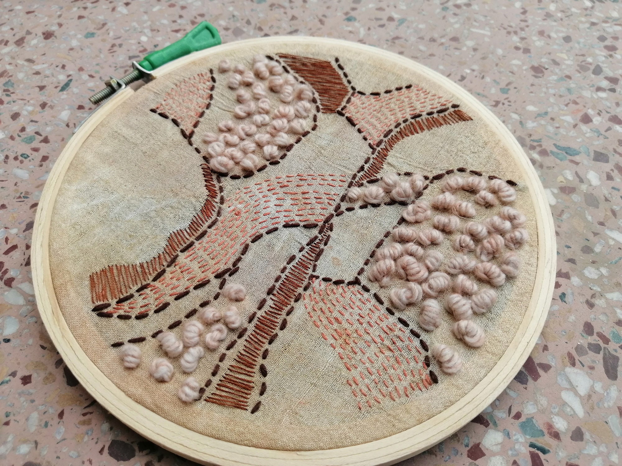 Paysage Abstrait Français Nœuds Cerceau de Broderie Texturé 6