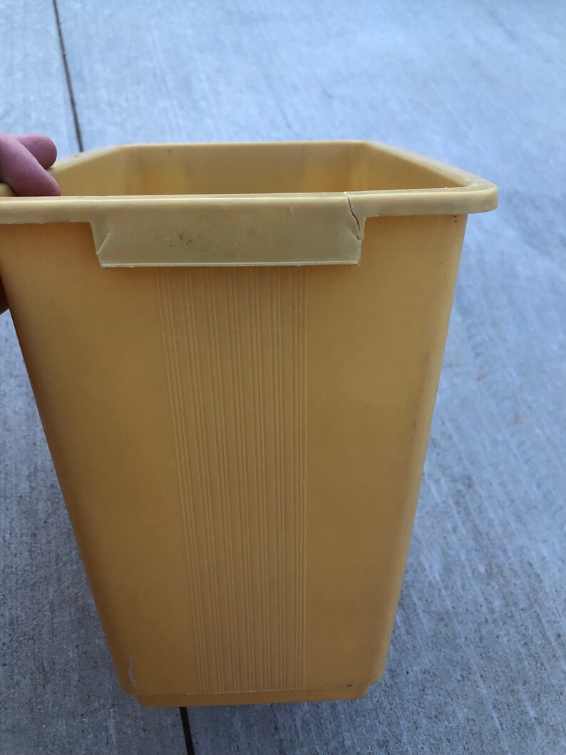 Max Klein Plastic Waste Basket Mustard Yellow Trash Can Etsy