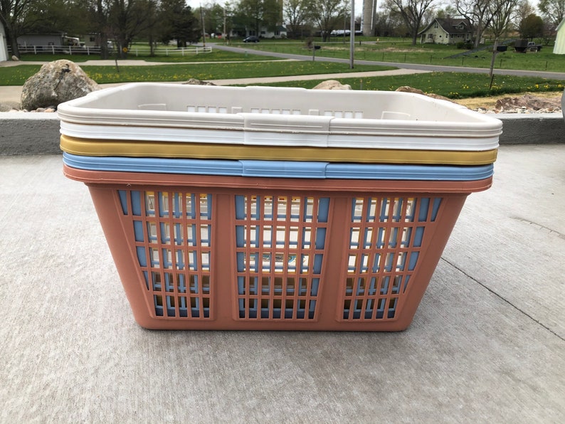 Rubbermaid Laundry Basket MCM Utility Basket Plastic Etsy