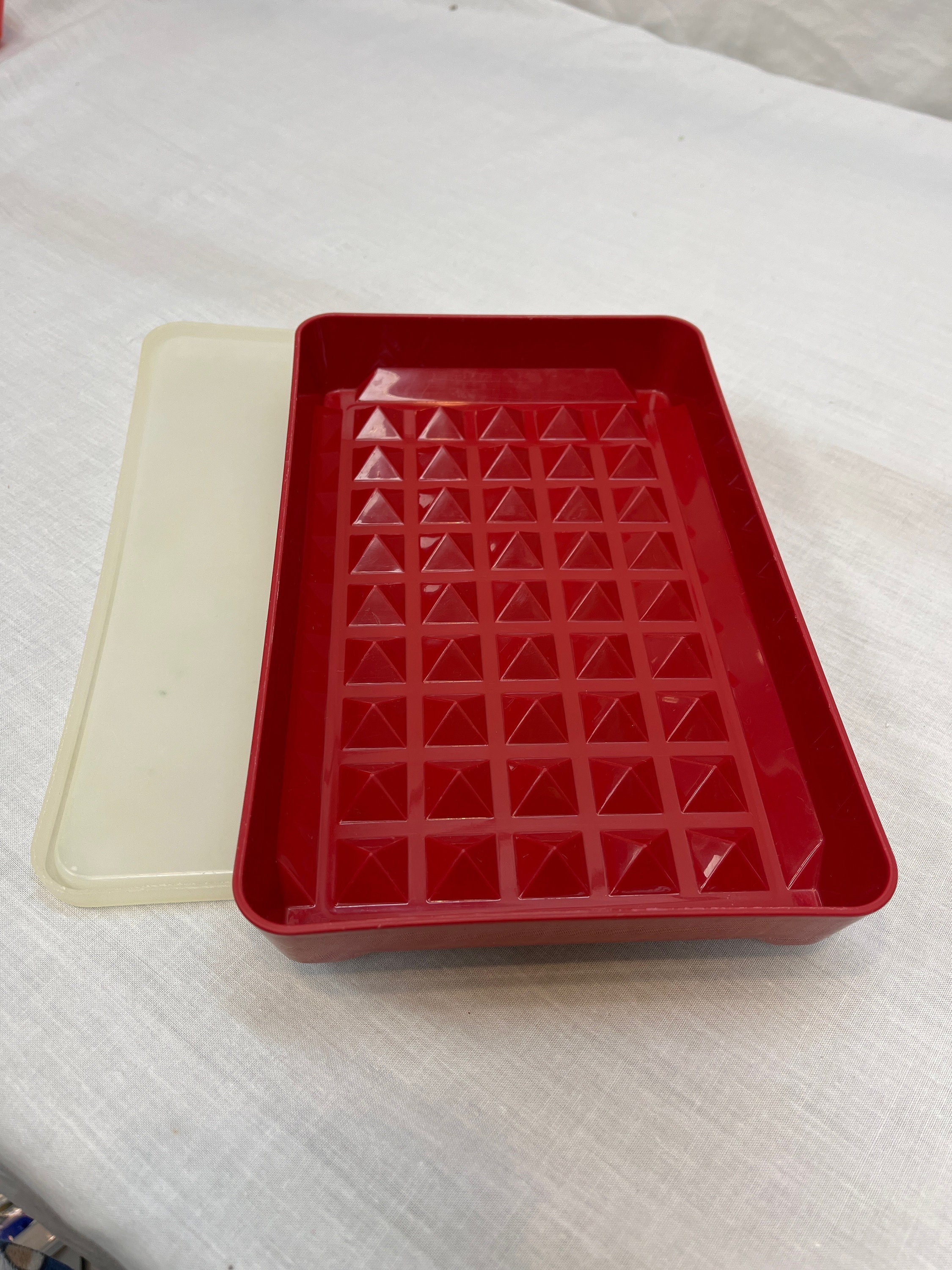 Vintage Tupperware Bacon Keeper Cold Meat Keeper Dark Red Etsy