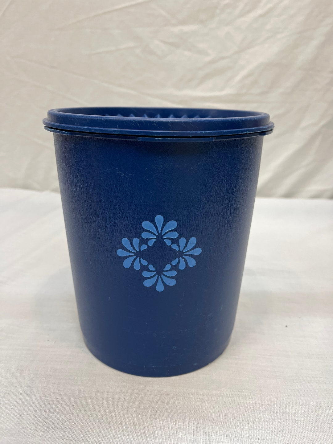 Vintage Tupperware Canister, Blue, Dark Blue, Storage, Canister Etsy