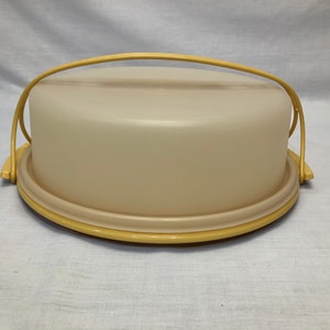 Vintage Tupperware okrągły pojemnik na ciasto lub serwer do ciasta, retro Tupperware, serwer do ciasta