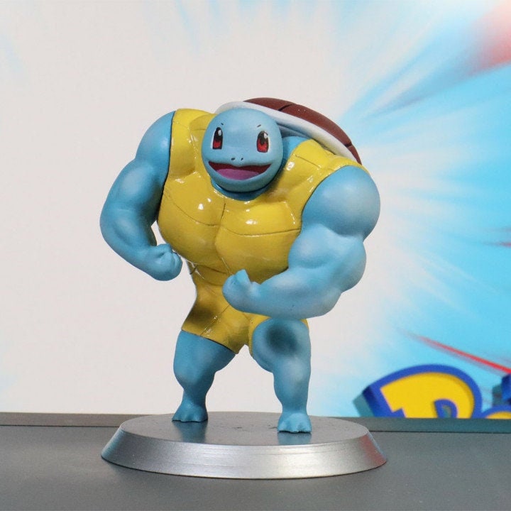 Ultra Swole Squirtle 13cm/5 Inches Pokemon Model Figure Etsy UK