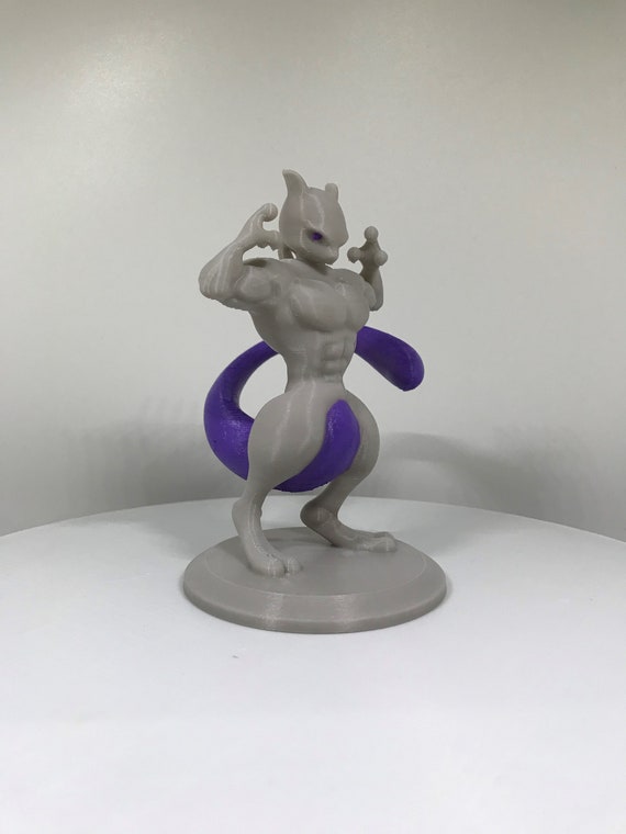 Ultra Swole Buff Mewtwo Pokemon Amiibo Modelo Figura Etsy Espana