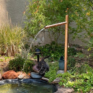 Fountain 29" Garden Fountain - Copper Water Spout - Japanese Sozu - Water Feature- Bamboo Style