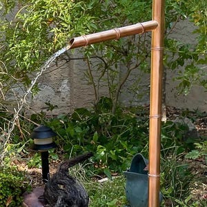 Japanese Copper Water Spout - Japanese Garden Sozu Bamboo Style