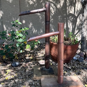 20&quot;x 2 1/4&quot; Dia.  w/ 11&quot; Spout, Japanese Garden Water Spout, Bamboo Style