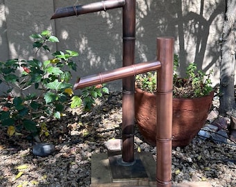 24"x 2" dia. w/ 8" Spout, Japanese Garden Water Spout, Bamboo Style