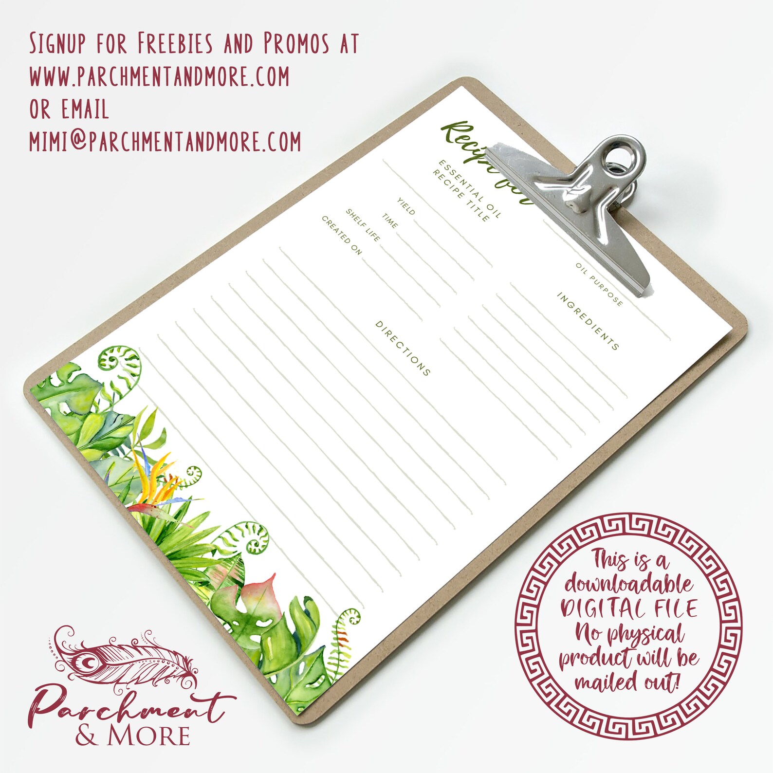 Essential Oil Printable Recipe Notebook Aromatherapy Notes - Etsy