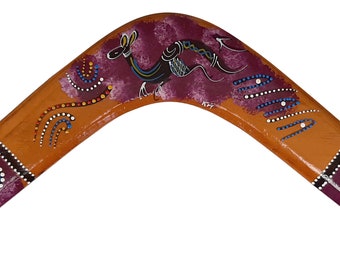 Large Boomerang for Kids and Adults- Easy Returning - Aboriginal Traditional Native Art - Australian Souvenir and Christmas Gift