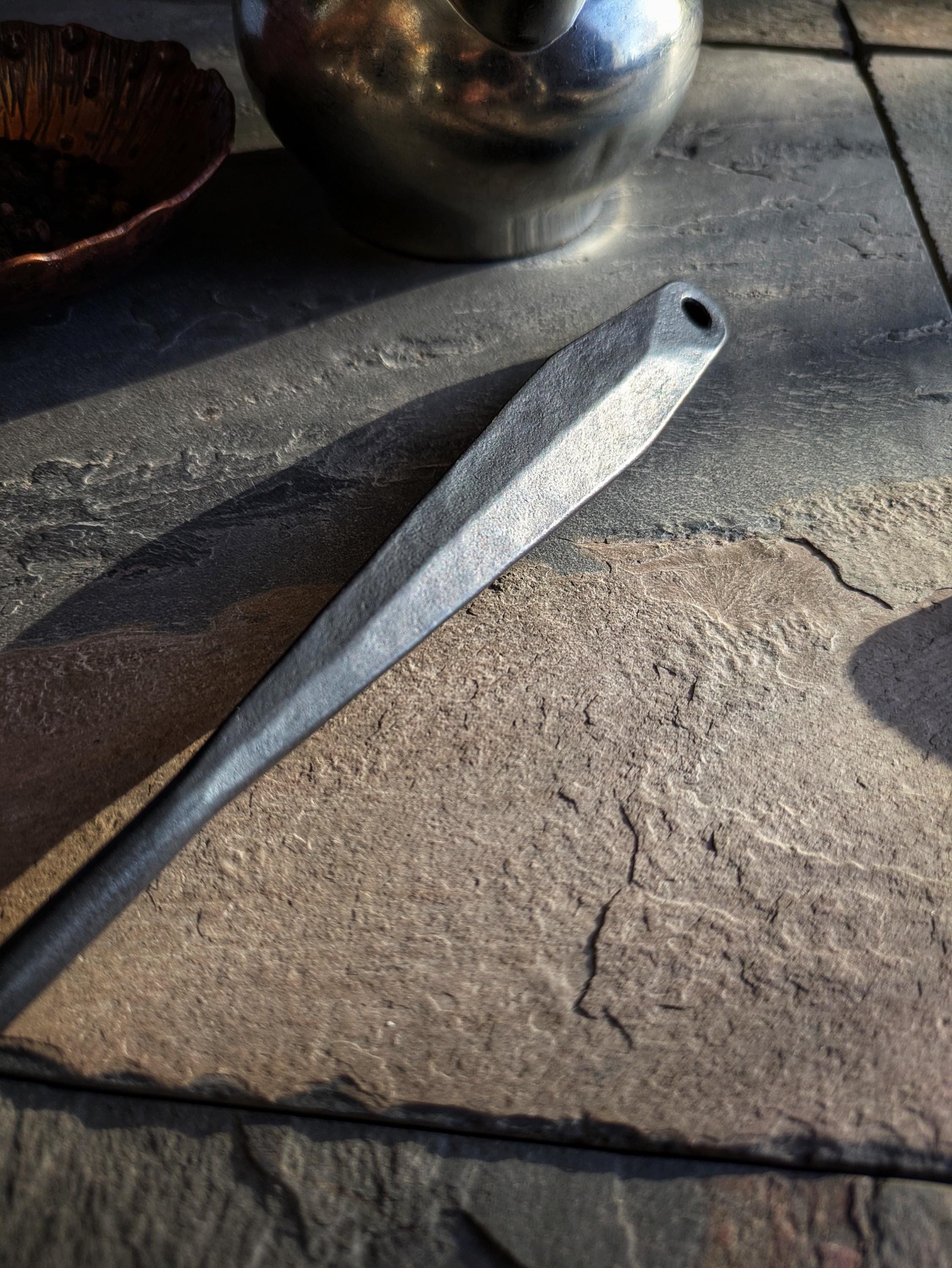 Hand-forged Stainless Steel Ladle – Copper Rivets | Strobus Forge - Etsy