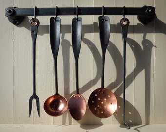 Kitchenware storage rail forged to order