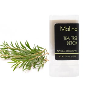 Organic Detoxifying Deodorant for Sensitive Skin | TEA TREE | Aluminum-Free | No Baking Soda | No Fragrance | Cruelty-Free | Green Beauty