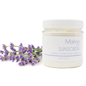 Organic Natural Baby Sunscreen | LAVENDER | Non-Nano Zinc Oxide | No Preservatives | No Fragrance | Handmade