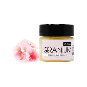 Organic Eye Concentrate | GERANIUM | Anti-Aging | Reduce Puffiness | Pure Essential Oil | Rosehip | No Fragrance | Handmade | Green Beauty