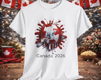 Canada Flag & Polar Bear Soccer Ball T-Shirt | True North Pride Shirt | Football Fan Gift