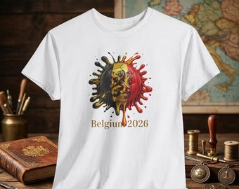 Belgium Flag & Lion Soccer Ball T-Shirt | Belgian Football Fan Gift